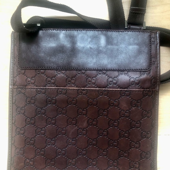 Gucci Messenger Bag - GG monogram brown leather cross body - Picture 2 of 9